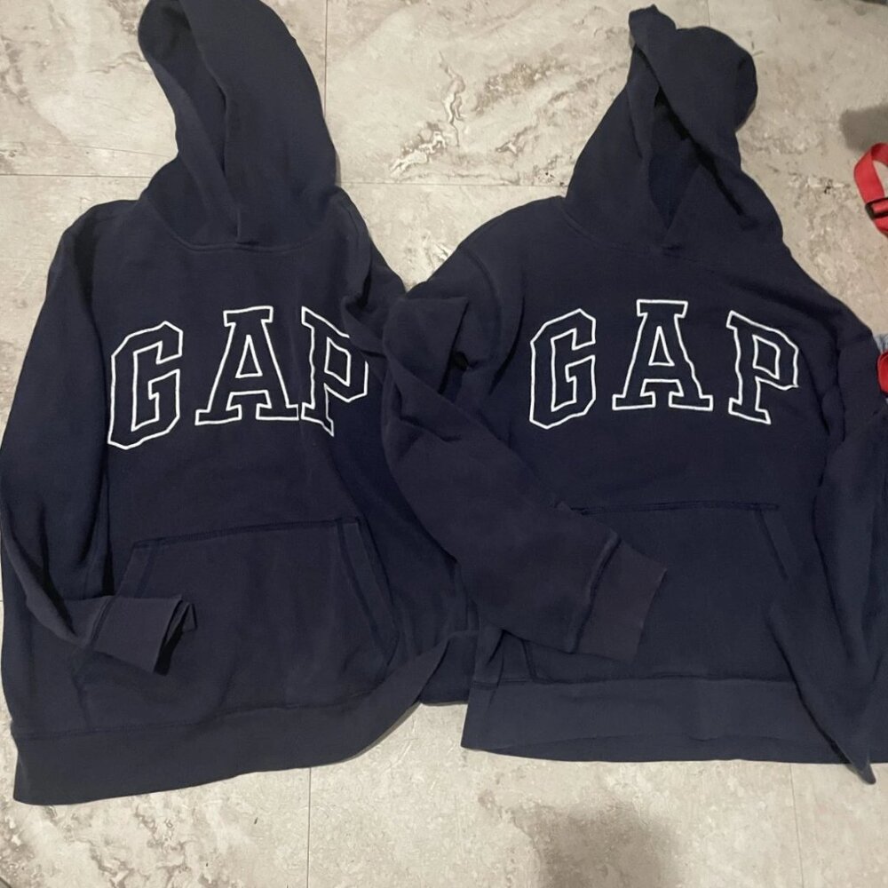 Gap Kids Girls Logo Fleece Pullover Hoodie Sweatshirt Lot of 2 Size Medium
